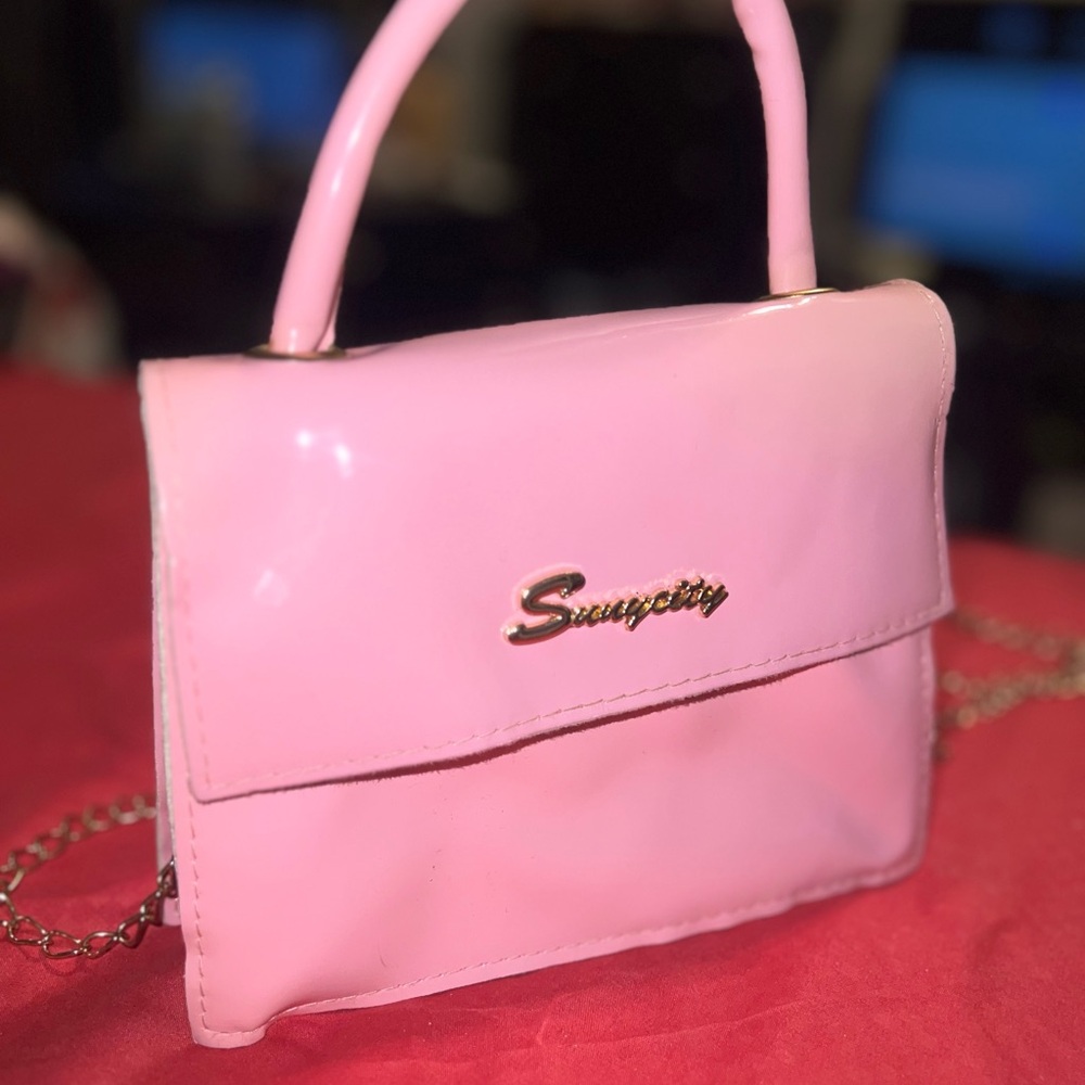 Small pink satchel purse